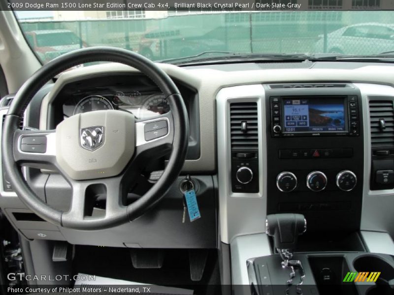 Brilliant Black Crystal Pearl / Dark Slate Gray 2009 Dodge Ram 1500 Lone Star Edition Crew Cab 4x4