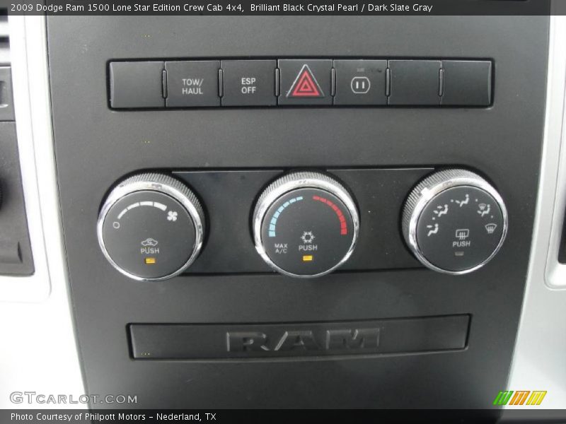 Brilliant Black Crystal Pearl / Dark Slate Gray 2009 Dodge Ram 1500 Lone Star Edition Crew Cab 4x4