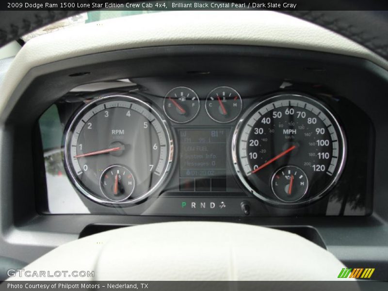 Brilliant Black Crystal Pearl / Dark Slate Gray 2009 Dodge Ram 1500 Lone Star Edition Crew Cab 4x4
