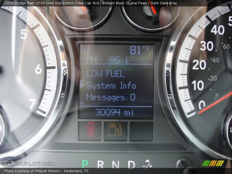 Brilliant Black Crystal Pearl / Dark Slate Gray 2009 Dodge Ram 1500 Lone Star Edition Crew Cab 4x4