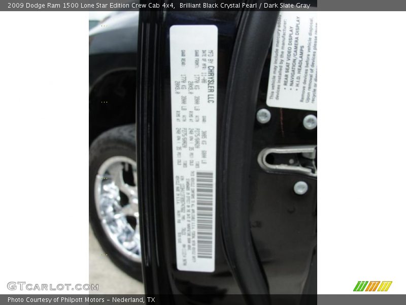 Brilliant Black Crystal Pearl / Dark Slate Gray 2009 Dodge Ram 1500 Lone Star Edition Crew Cab 4x4