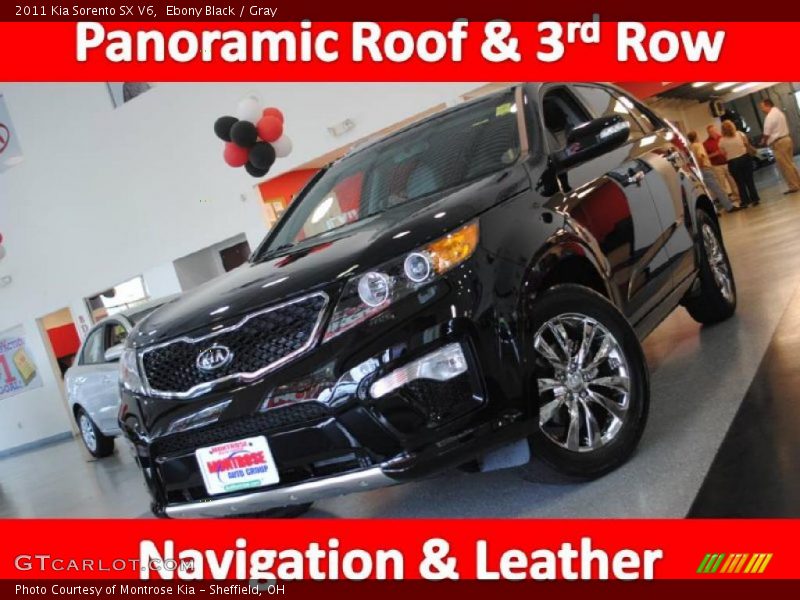 Ebony Black / Gray 2011 Kia Sorento SX V6