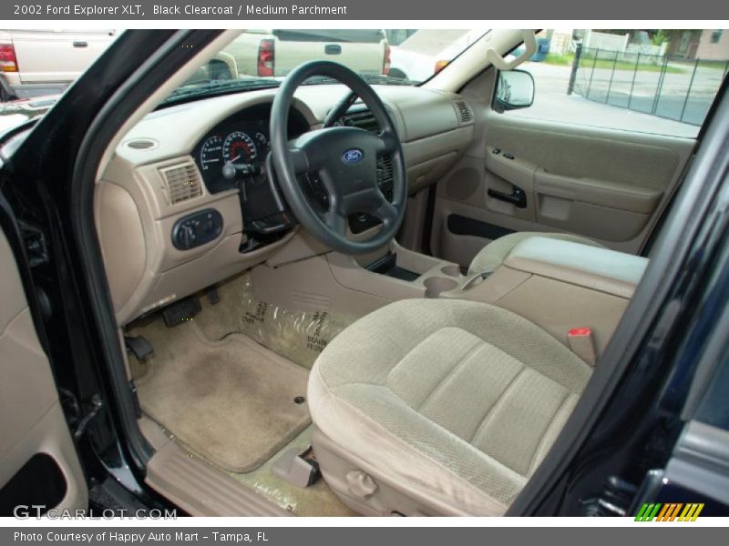 Black Clearcoat / Medium Parchment 2002 Ford Explorer XLT