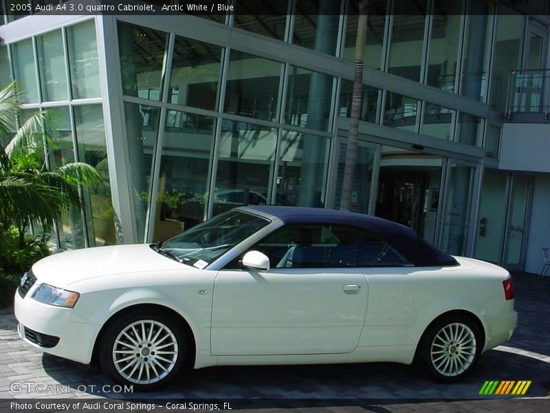 Arctic White / Blue 2005 Audi A4 3.0 quattro Cabriolet