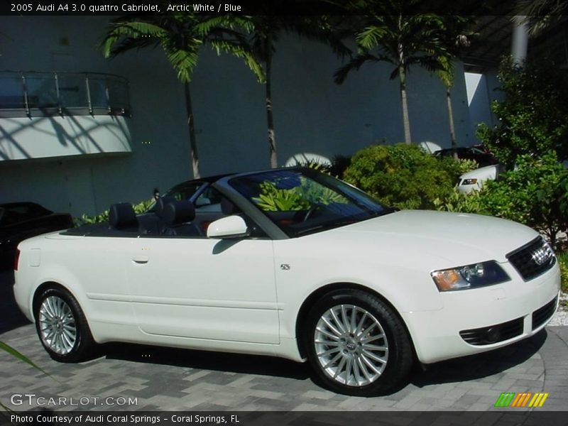 Arctic White / Blue 2005 Audi A4 3.0 quattro Cabriolet
