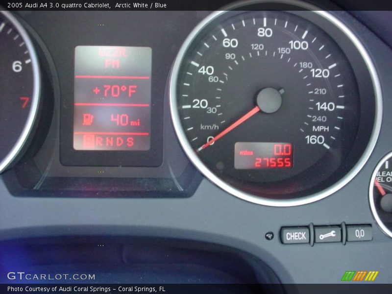 Arctic White / Blue 2005 Audi A4 3.0 quattro Cabriolet