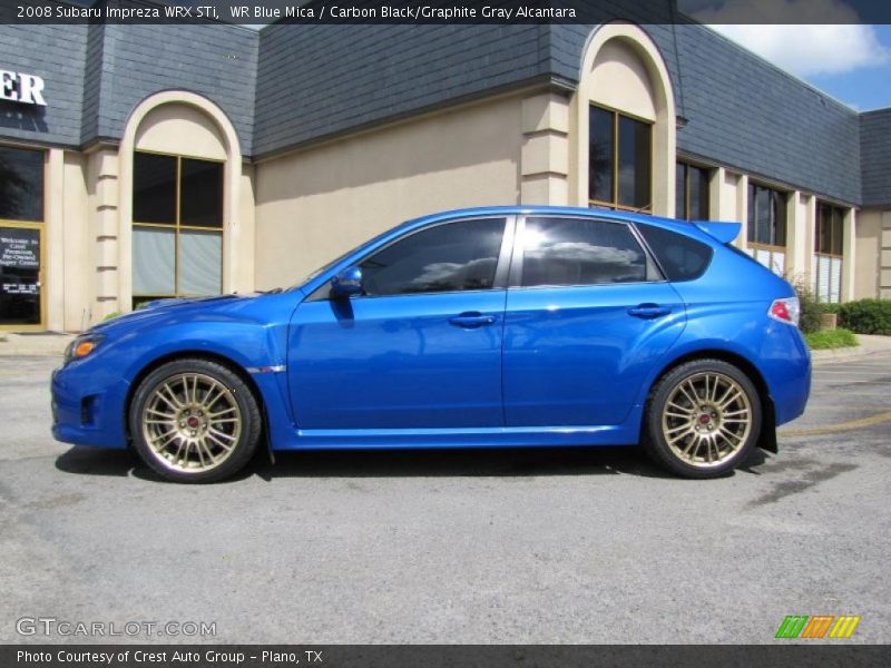WR Blue Mica / Carbon Black/Graphite Gray Alcantara 2008 Subaru Impreza WRX STi