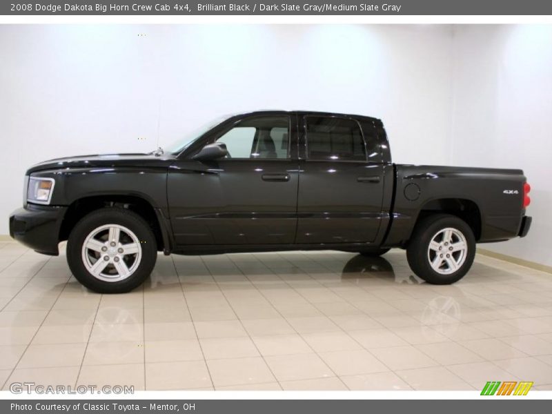 Brilliant Black / Dark Slate Gray/Medium Slate Gray 2008 Dodge Dakota Big Horn Crew Cab 4x4