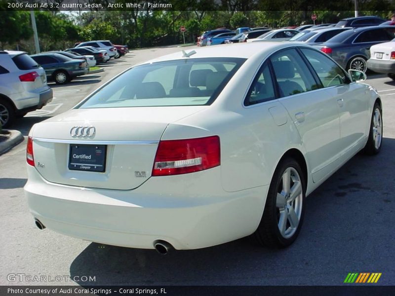 Arctic White / Platinum 2006 Audi A6 3.2 quattro Sedan