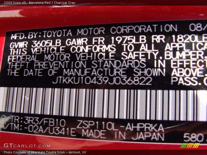 Barcelona Red / Charcoal Gray 2009 Scion xD
