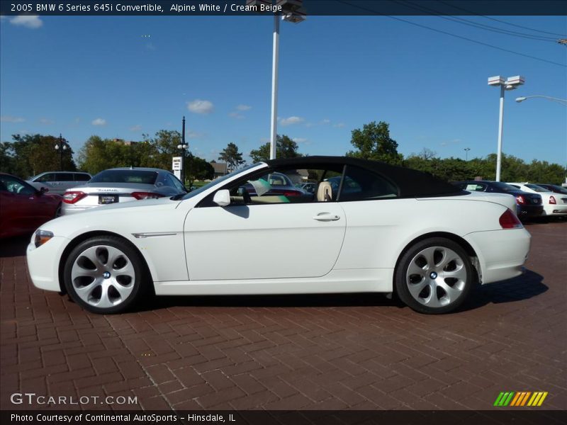 Alpine White / Cream Beige 2005 BMW 6 Series 645i Convertible