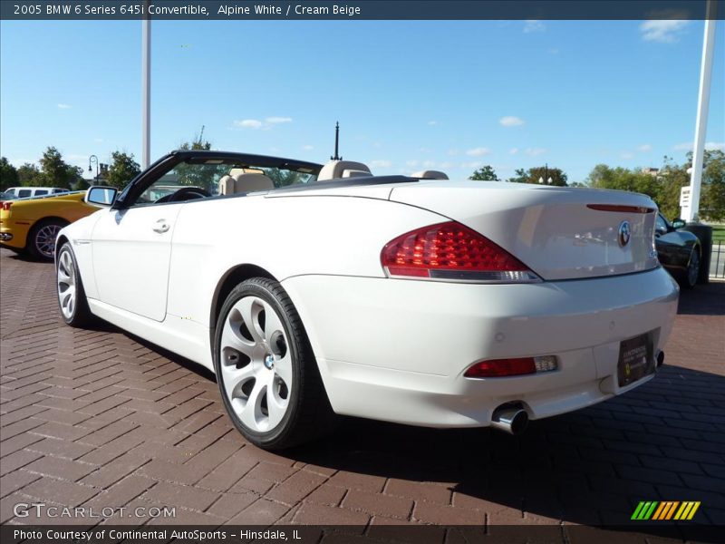 Alpine White / Cream Beige 2005 BMW 6 Series 645i Convertible