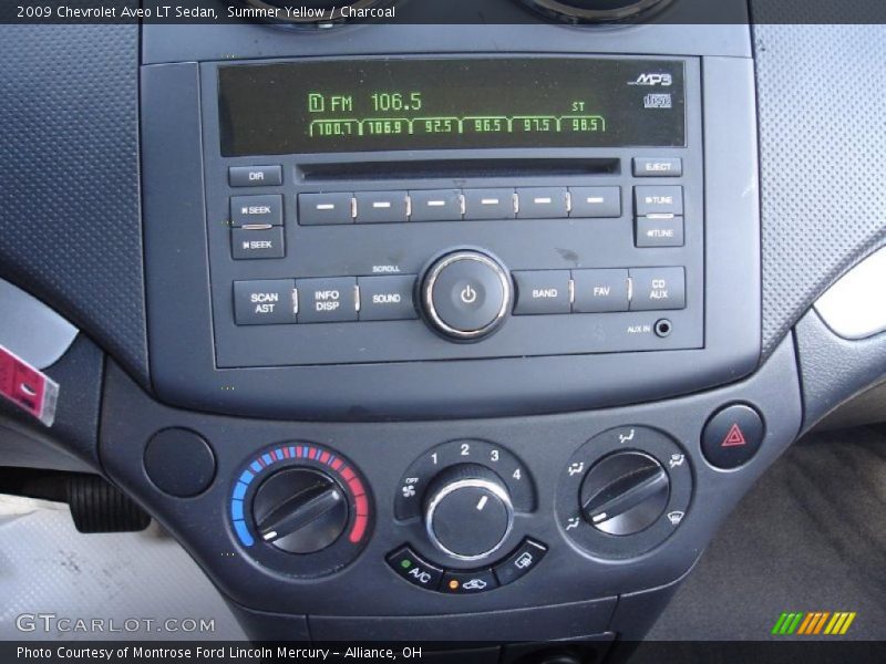 Summer Yellow / Charcoal 2009 Chevrolet Aveo LT Sedan