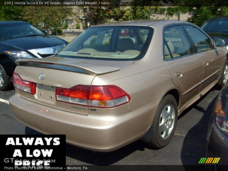 Naples Gold Metallic / Ivory 2001 Honda Accord EX V6 Sedan