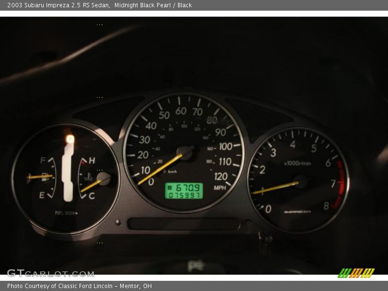 Midnight Black Pearl / Black 2003 Subaru Impreza 2.5 RS Sedan