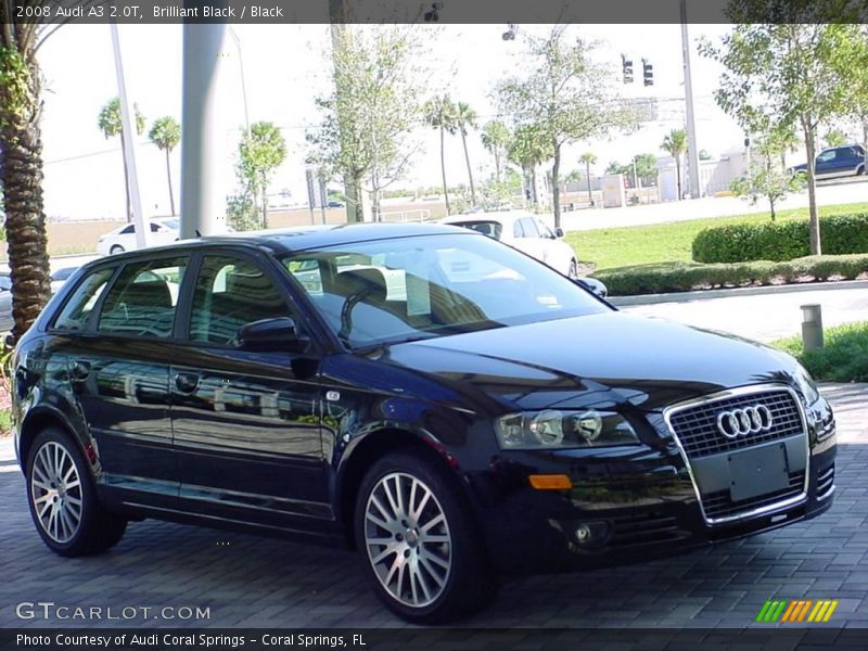 Brilliant Black / Black 2008 Audi A3 2.0T