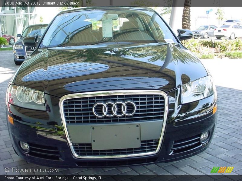 Brilliant Black / Black 2008 Audi A3 2.0T