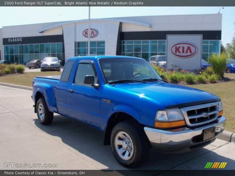 Bright Atlantic Blue Metallic / Medium Graphite 2000 Ford Ranger XLT SuperCab