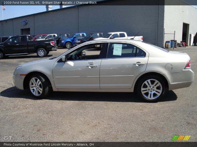 Brilliant Silver Metallic / Charcoal Black 2009 Ford Fusion SEL V6