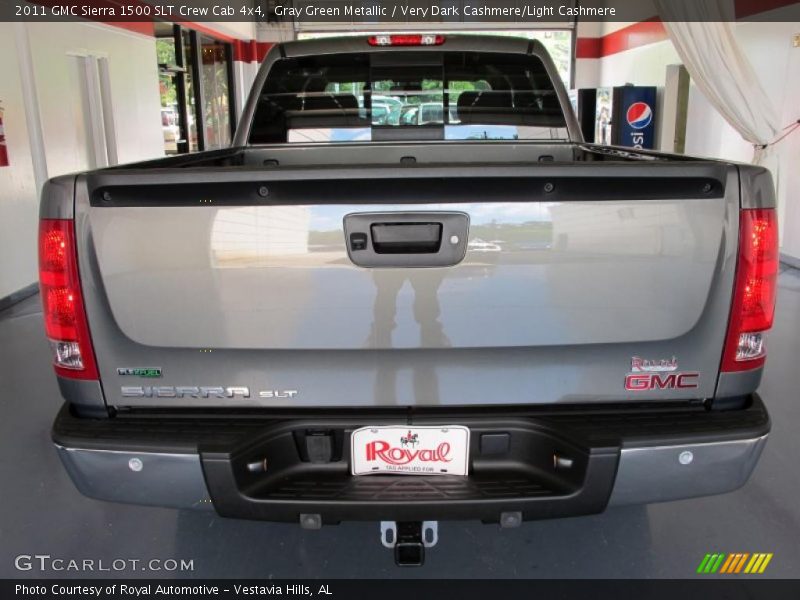 Gray Green Metallic / Very Dark Cashmere/Light Cashmere 2011 GMC Sierra 1500 SLT Crew Cab 4x4