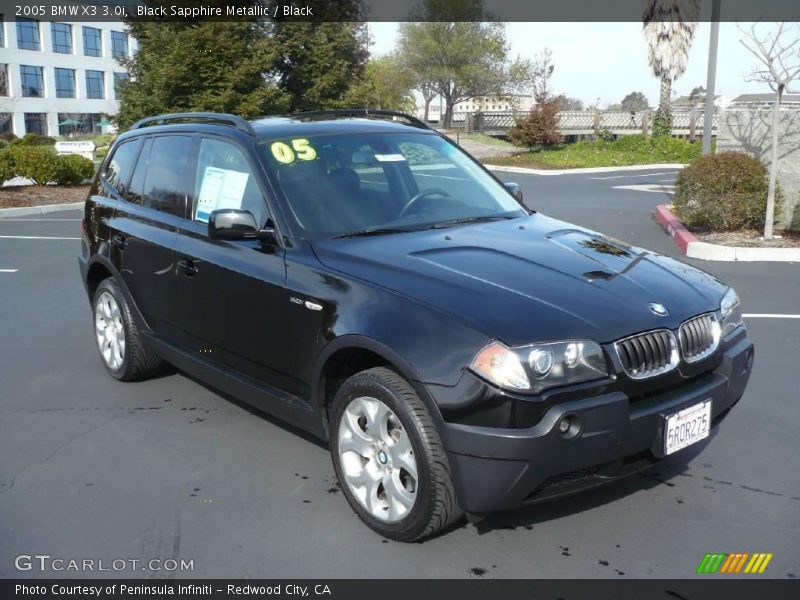 Black Sapphire Metallic / Black 2005 BMW X3 3.0i