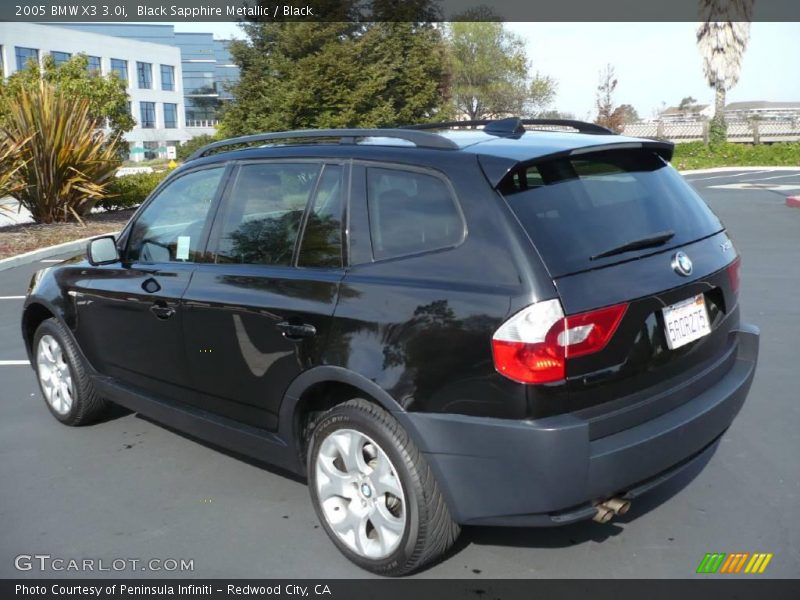 Black Sapphire Metallic / Black 2005 BMW X3 3.0i
