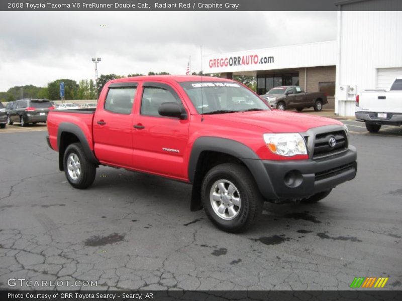 Radiant Red / Graphite Gray 2008 Toyota Tacoma V6 PreRunner Double Cab