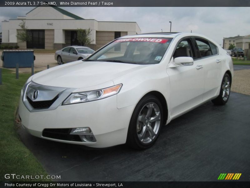 White Diamond Pearl / Taupe 2009 Acura TL 3.7 SH-AWD