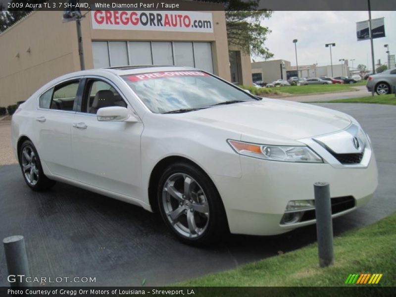 White Diamond Pearl / Taupe 2009 Acura TL 3.7 SH-AWD