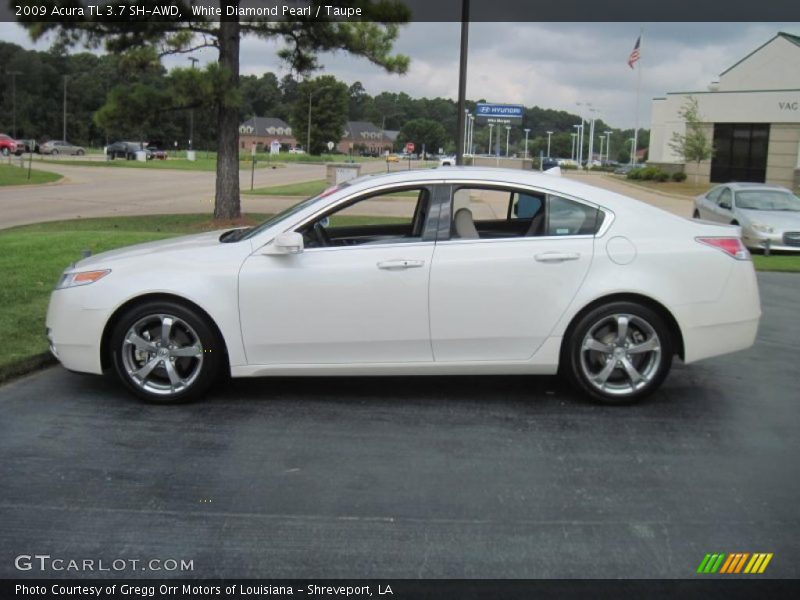 White Diamond Pearl / Taupe 2009 Acura TL 3.7 SH-AWD