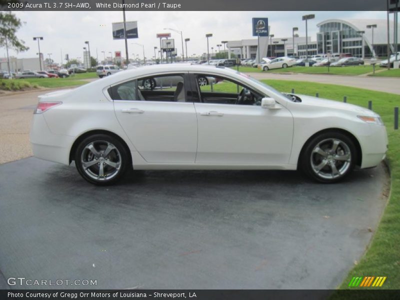 White Diamond Pearl / Taupe 2009 Acura TL 3.7 SH-AWD