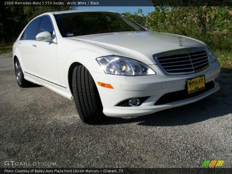 Arctic White / Black 2008 Mercedes-Benz S 550 Sedan