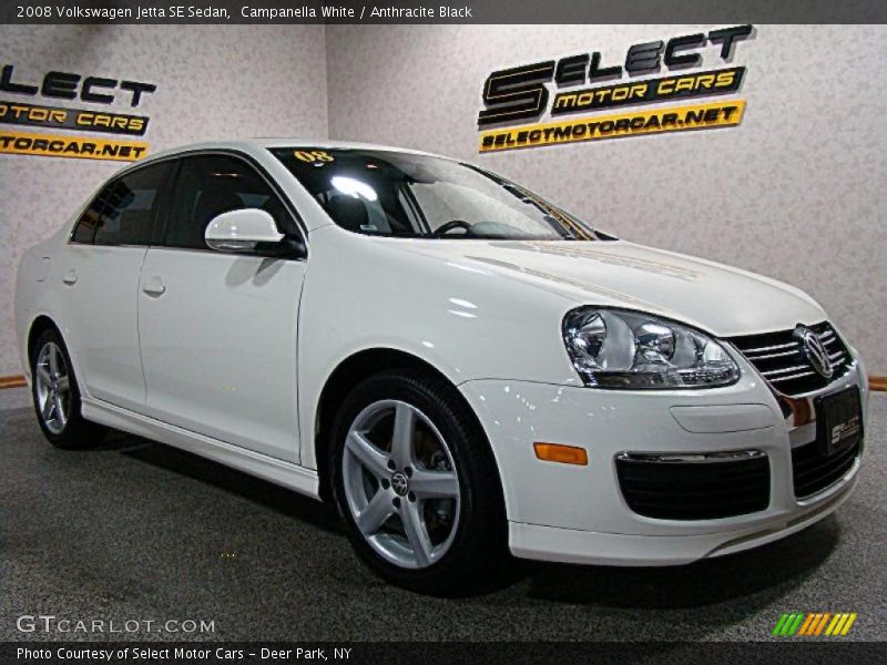 Campanella White / Anthracite Black 2008 Volkswagen Jetta SE Sedan