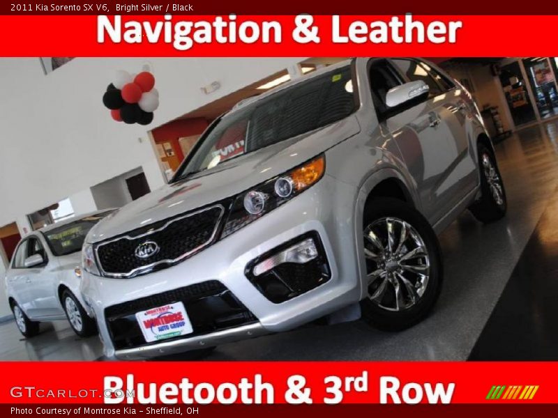 Bright Silver / Black 2011 Kia Sorento SX V6