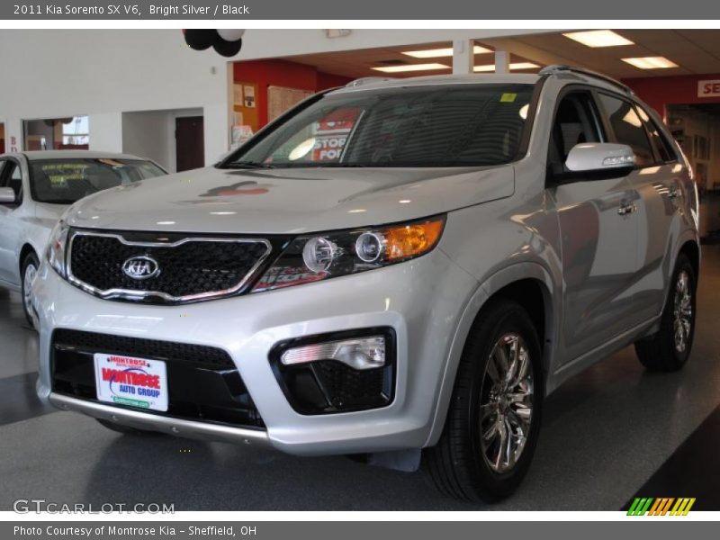 Bright Silver / Black 2011 Kia Sorento SX V6