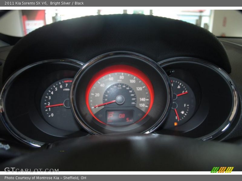 Bright Silver / Black 2011 Kia Sorento SX V6