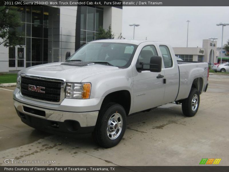 Pure Silver Metallic / Dark Titanium 2011 GMC Sierra 2500HD Work Truck Extended Cab 4x4