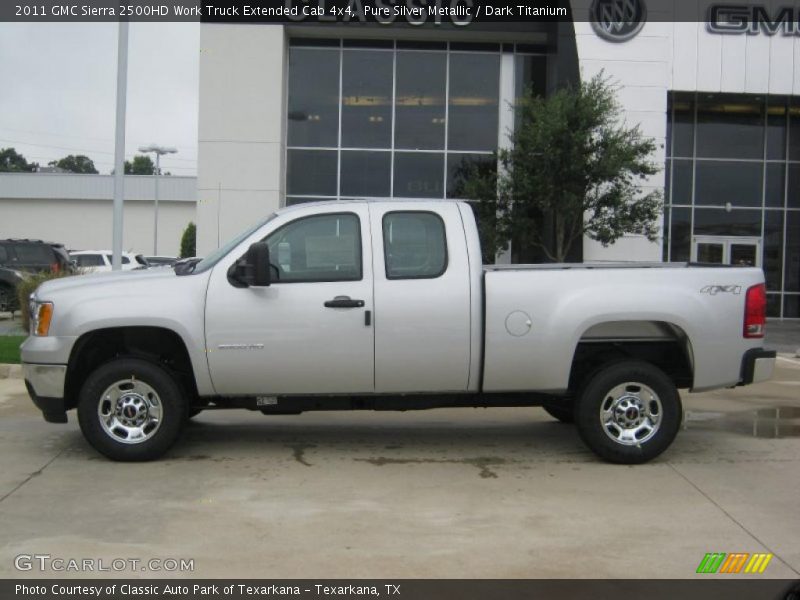 Pure Silver Metallic / Dark Titanium 2011 GMC Sierra 2500HD Work Truck Extended Cab 4x4