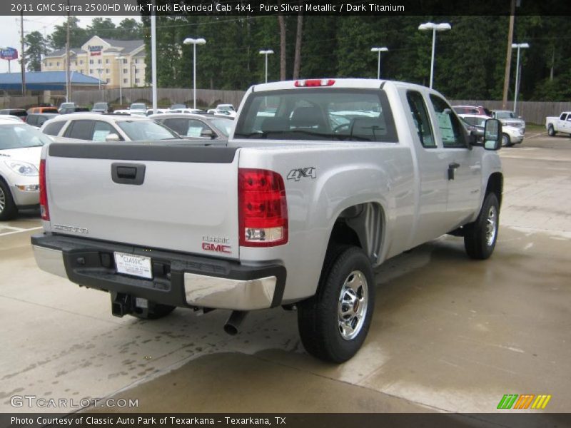 Pure Silver Metallic / Dark Titanium 2011 GMC Sierra 2500HD Work Truck Extended Cab 4x4