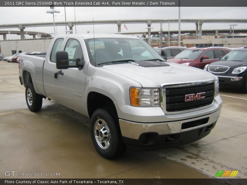 Pure Silver Metallic / Dark Titanium 2011 GMC Sierra 2500HD Work Truck Extended Cab 4x4