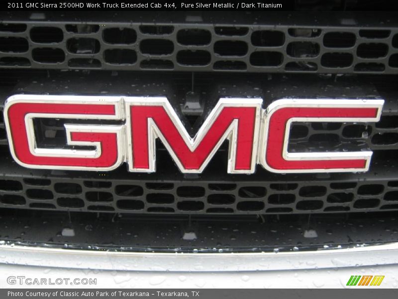 Pure Silver Metallic / Dark Titanium 2011 GMC Sierra 2500HD Work Truck Extended Cab 4x4