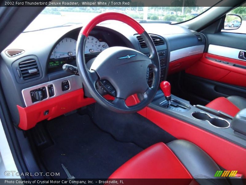 Whisper White / Torch Red 2002 Ford Thunderbird Deluxe Roadster