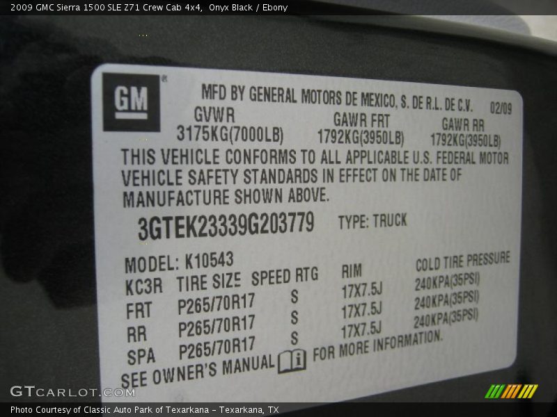 Onyx Black / Ebony 2009 GMC Sierra 1500 SLE Z71 Crew Cab 4x4
