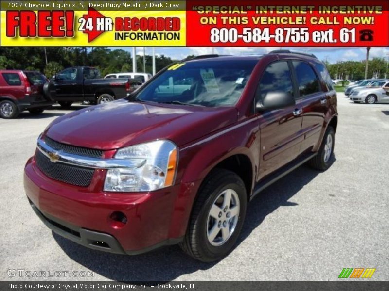 Deep Ruby Metallic / Dark Gray 2007 Chevrolet Equinox LS