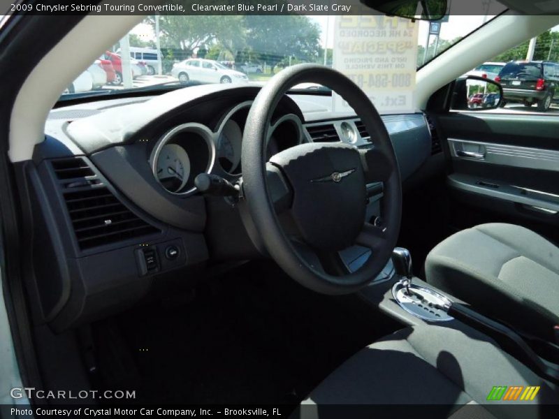 Clearwater Blue Pearl / Dark Slate Gray 2009 Chrysler Sebring Touring Convertible