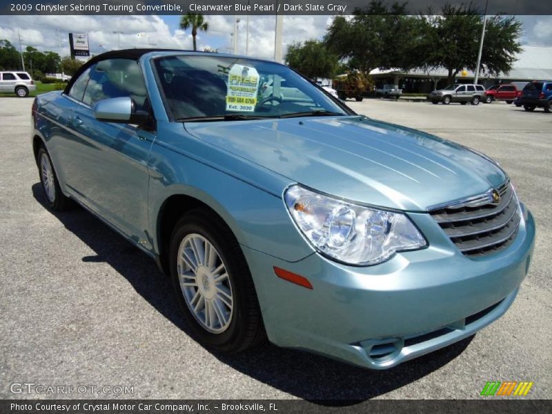 Clearwater Blue Pearl / Dark Slate Gray 2009 Chrysler Sebring Touring Convertible