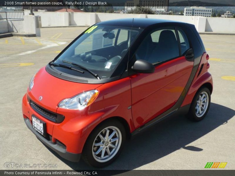 Rally Red / Design Black 2008 Smart fortwo passion coupe