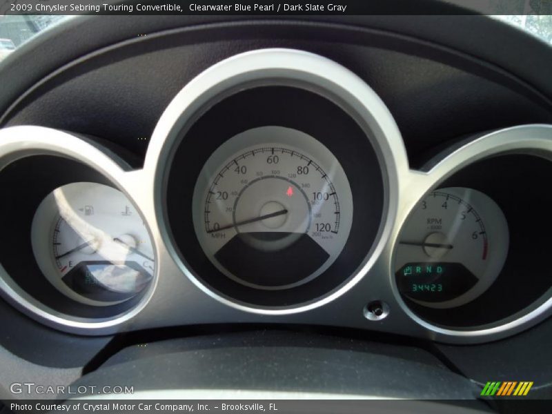 Clearwater Blue Pearl / Dark Slate Gray 2009 Chrysler Sebring Touring Convertible