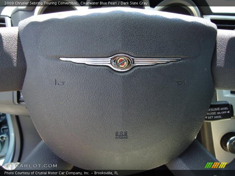 Clearwater Blue Pearl / Dark Slate Gray 2009 Chrysler Sebring Touring Convertible