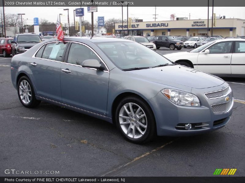Golden Pewter Metallic / Ebony/Brick 2009 Chevrolet Malibu LTZ Sedan